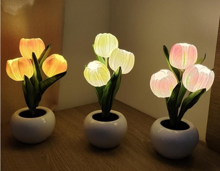 TulipaGlow – Lampe décorative LED Tulipe blanc chaud pour le salon
