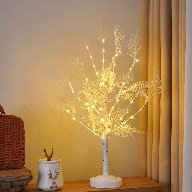 FrostGlow Arbre d'Hiver – Lampe décorative LED givrée, Blanc, Salon