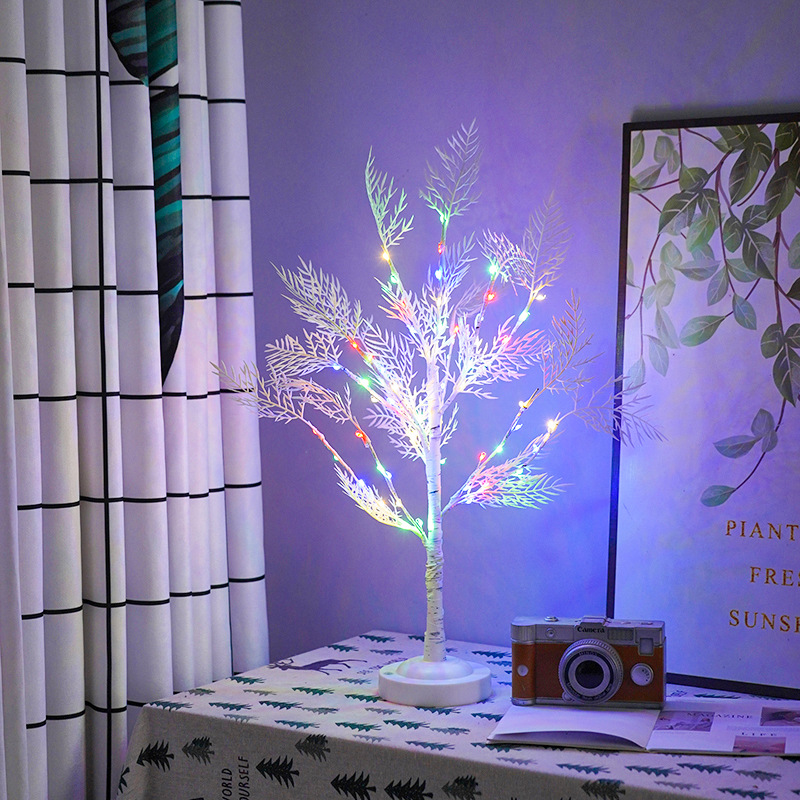 FrostGlow Arbre d'Hiver – Lampe décorative LED givrée, Blanc, Salon