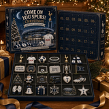 Calendrier de l'Avent football avec 24 décorations plates en 2D
