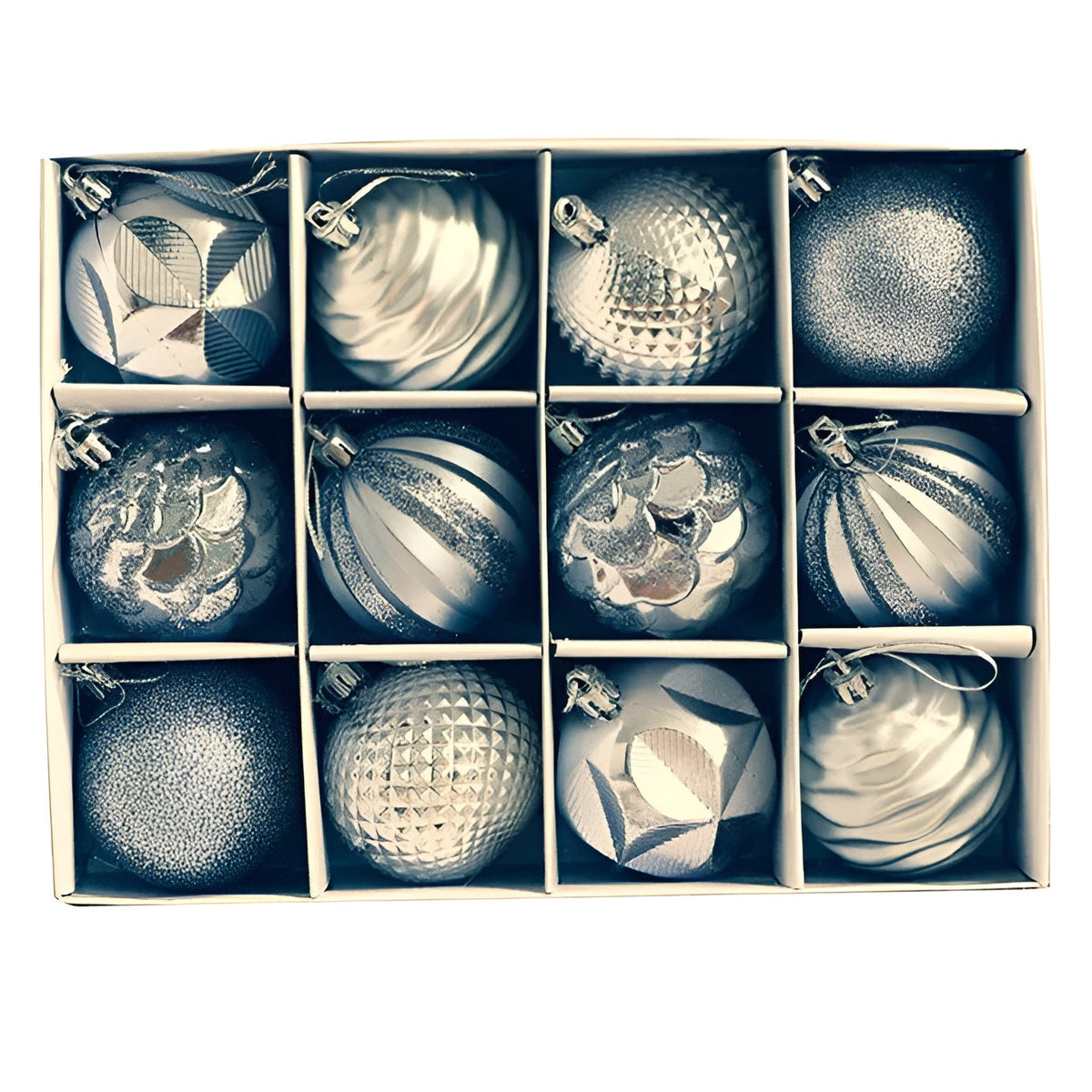 Lot de 24 boules de Noël incassables 6 cm, boules de sapin en cinq couleurs
