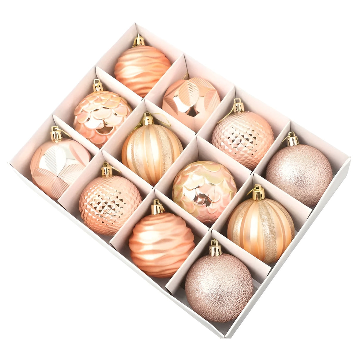 Lot de 24 boules de Noël incassables 6 cm, boules de sapin en cinq couleurs