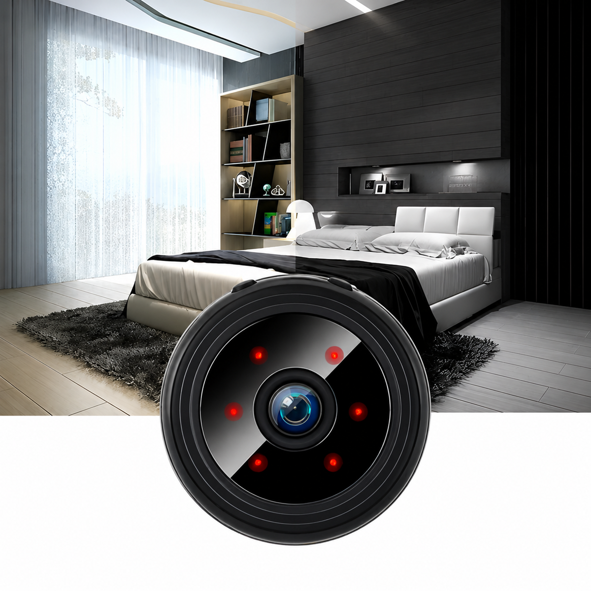 Mini caméra HD avec vision nocturne, caméra de surveillance compacte pour intérieur et extérieur