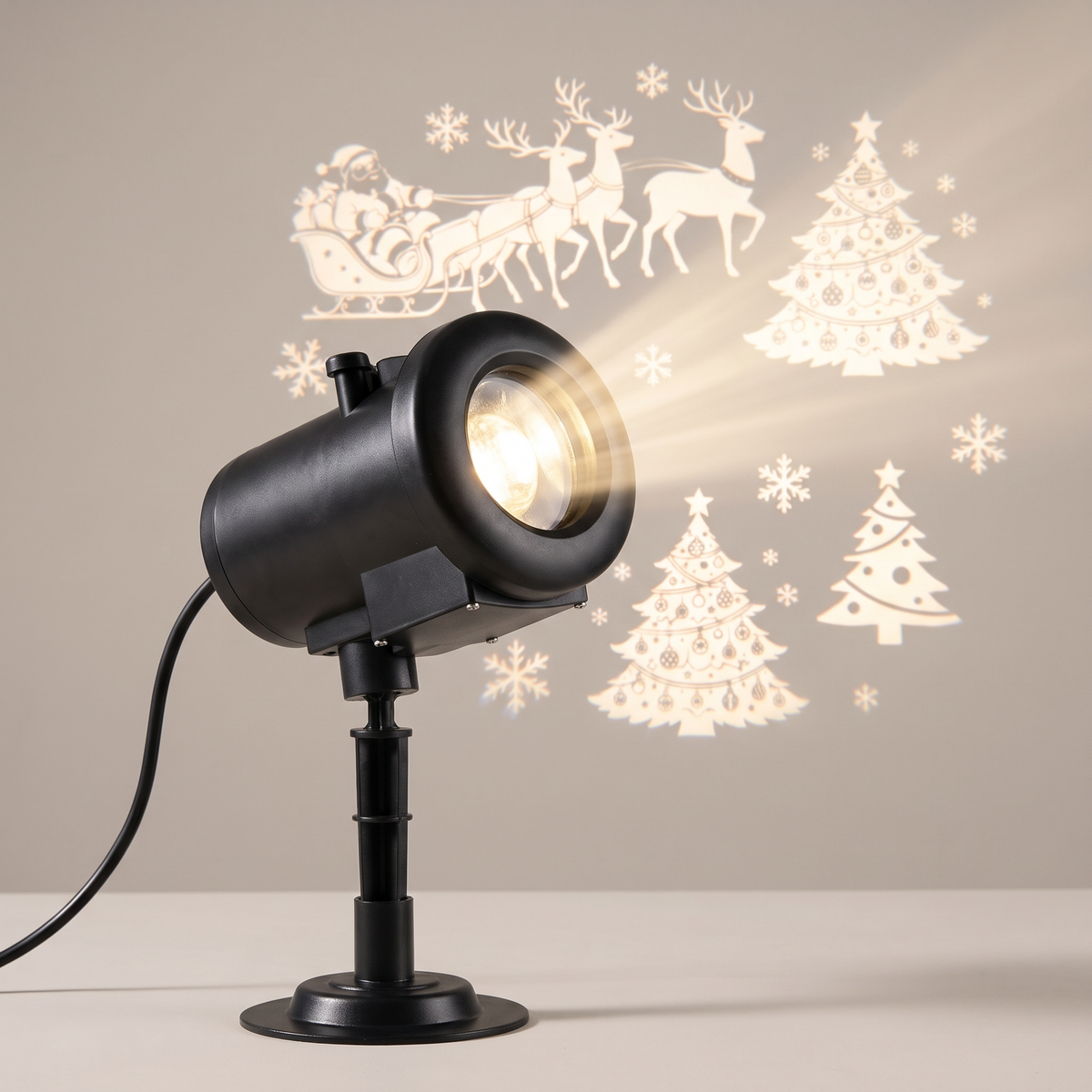 Projecteur de Noël LED extérieur avec motifs 3D animés, Noël et Halloween