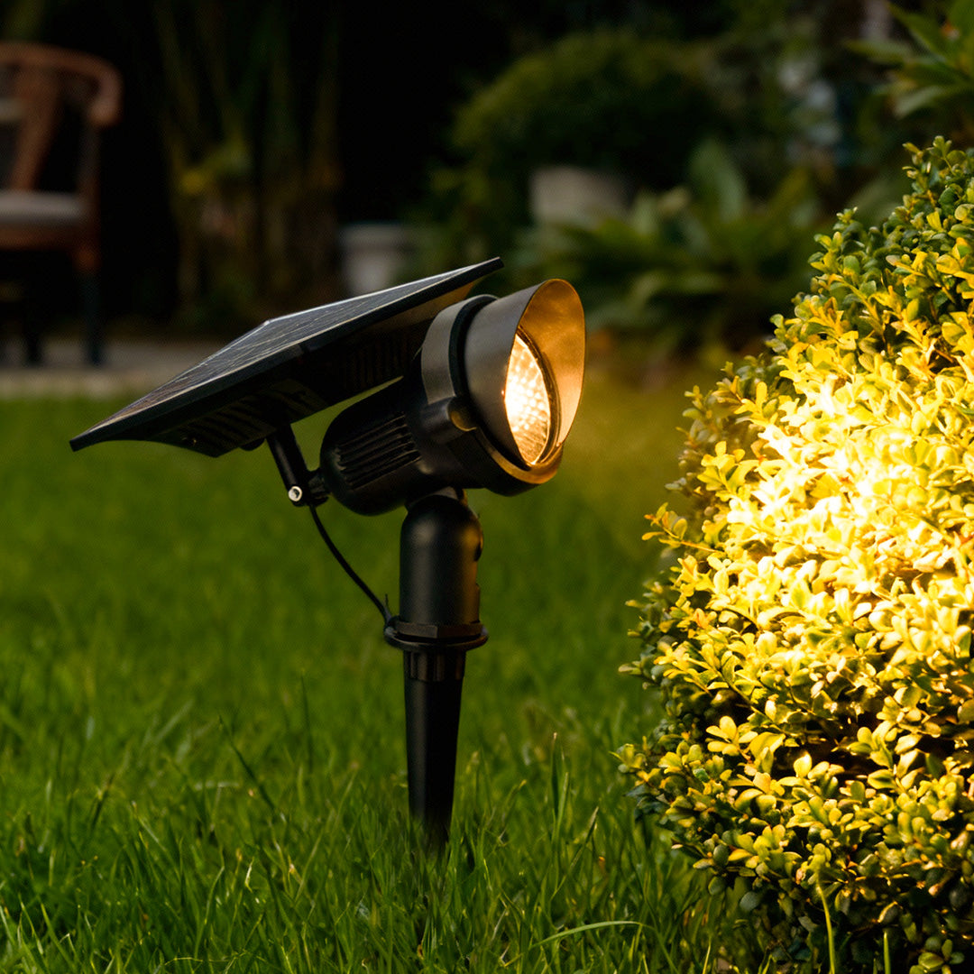 Éclairage spot solaire LED jardin extérieur blanc chaud aluminium orientable IP54 design moderne