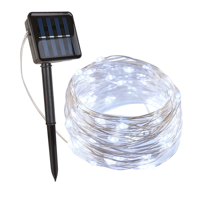 Guirlande lumineuse solaire LED blanc chaud extérieur jardin IP65 étanche design moderne