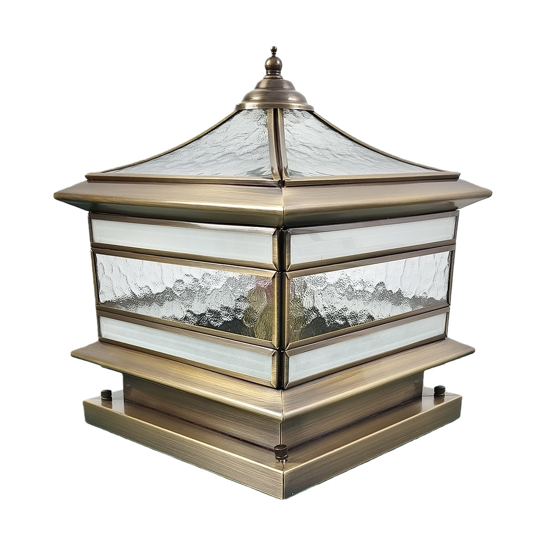 Lampadaire design extérieur solaire LED blanc chaud étanche cuivre décoratif vintage pour jardin