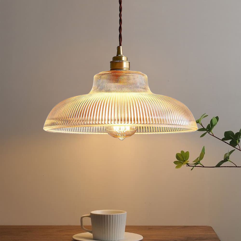 Suspension vintage en verre E27, finition laiton, 60 W, certifiée CE, pour intérieur sec