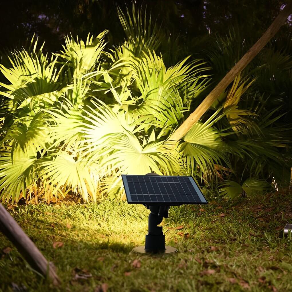 Éclairage spot solaire LED jardin extérieur blanc chaud aluminium orientable IP54 design moderne