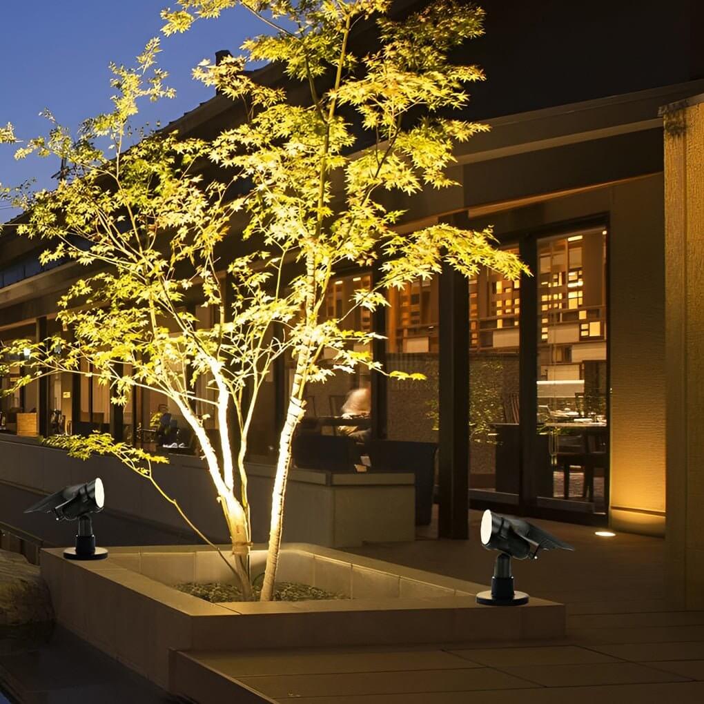 Éclairage spot solaire LED jardin extérieur blanc chaud aluminium orientable IP54 design moderne