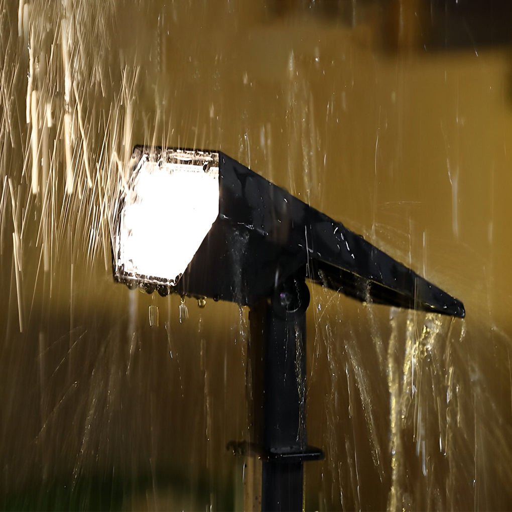 Spot solaire jardin LED blanc chaud extérieur IP65 étanche design moderne réglable décoratif
