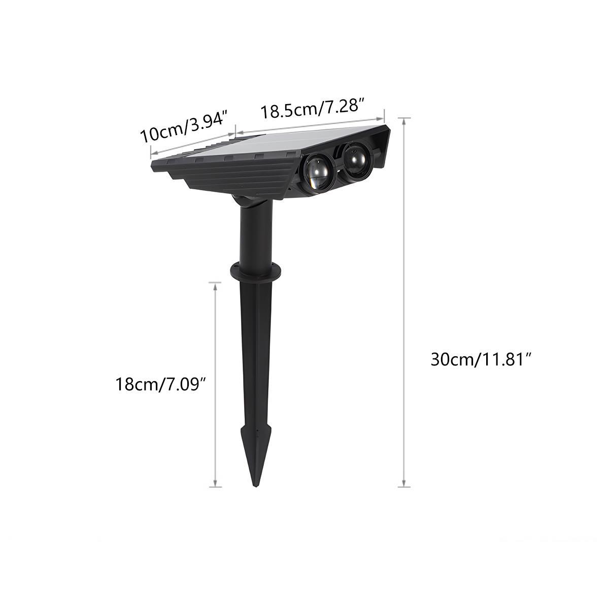 Spot solaire jardin LED blanc chaud RGB extérieur IP65 rechargeable sans fil design moderne pelouse terrasse